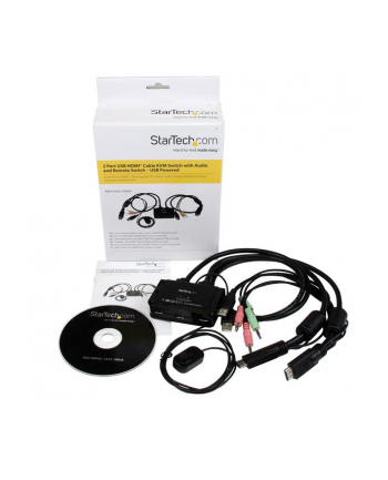 2 PORT HDMI CABLE KVM SWITCH StarTech.com 2 Port USB HDMI KVM Switch mit Audio und Fernschalter - Desktop Umschalter USB Powered - 1920x1200