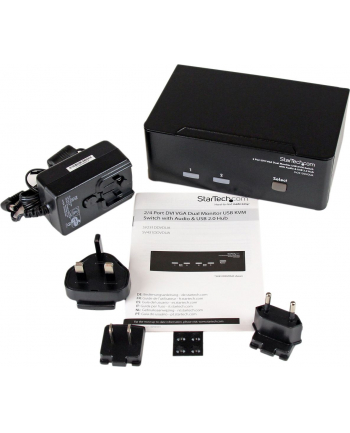 DVI VGA DUAL MONITOR KVM StarTech.com Dual DVI VGA 2 Port Monitor Audio Switch 2-fach KVM Umschalter USB 2.0 1920x1200 - 2 x USB 2.0 4 x DVI-I 4 x Klinke (Buchse)