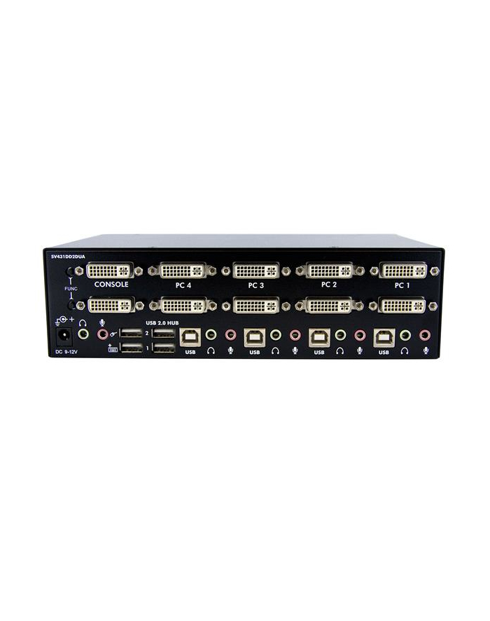 4 PORT DUAL DVI USB KVM SWITCH StarTech.com 4 Port Dual DVI USB KVM Switch/ Umschalter mit Audio und USB 2.0 Hub główny