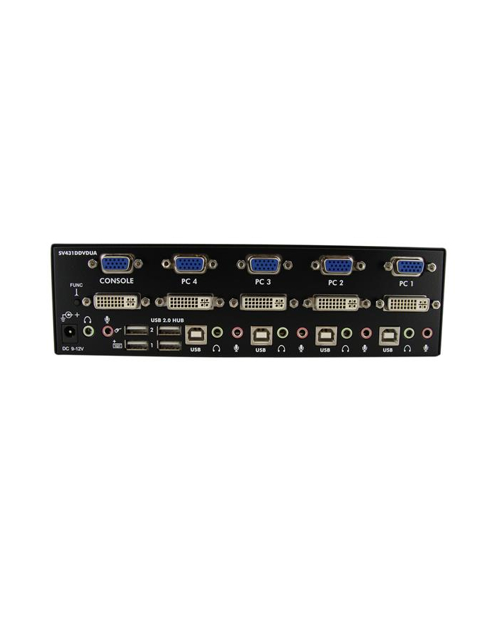 DVI VGA KVM SWITCH StarTech.com 4 Port DVI KVM USB Switch - 4-fach DVI Umschalter mit USB Hub główny