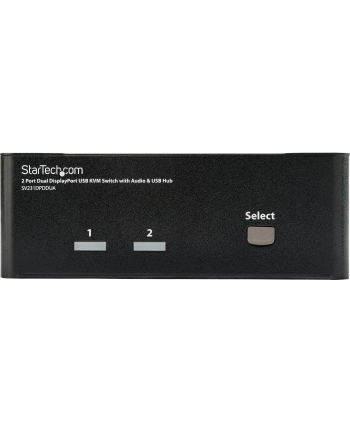 DISPLAYPORT USB KVM SWITCH StarTech.com 2 Port Dual DisplayPort USB KVM Switch mit Audio - DisplayPort Desktop KVM Umschalter mit USB Hub - 4xUSB Buchse 2xDP Buchse