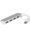 4 PORT PORTABLE USB 3.0 HUB StarTech.com 4 Port kompakter USB 3.0 Hub mit eingebautem Kabel - Aluminium USB Hub - Silber - nr 21