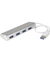 4 PORT PORTABLE USB 3.0 HUB StarTech.com 4 Port kompakter USB 3.0 Hub mit eingebautem Kabel - Aluminium USB Hub - Silber - nr 26