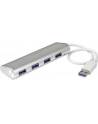 4 PORT PORTABLE USB 3.0 HUB StarTech.com 4 Port kompakter USB 3.0 Hub mit eingebautem Kabel - Aluminium USB Hub - Silber - nr 34