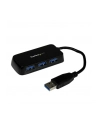 BLACK 4 PORT MINI USB 3.0 HUB StarTech.com 4 Port USB 3.0 SuperSpeed Hub - Schwarz - Portabler externer Mini USB Hub mit eingebautem Kabel - nr 10