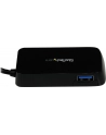 BLACK 4 PORT MINI USB 3.0 HUB StarTech.com 4 Port USB 3.0 SuperSpeed Hub - Schwarz - Portabler externer Mini USB Hub mit eingebautem Kabel - nr 18
