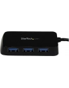 BLACK 4 PORT MINI USB 3.0 HUB StarTech.com 4 Port USB 3.0 SuperSpeed Hub - Schwarz - Portabler externer Mini USB Hub mit eingebautem Kabel - nr 25