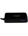 BLACK 4 PORT MINI USB 3.0 HUB StarTech.com 4 Port USB 3.0 SuperSpeed Hub - Schwarz - Portabler externer Mini USB Hub mit eingebautem Kabel - nr 28