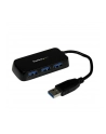 BLACK 4 PORT MINI USB 3.0 HUB StarTech.com 4 Port USB 3.0 SuperSpeed Hub - Schwarz - Portabler externer Mini USB Hub mit eingebautem Kabel - nr 34