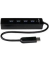 4 PORT PORTABLE USB 3.0 HUB StarTech.com 4 Port USB 3.0 SuperSpeed Hub - Schwarz - Portabler externer USB Hub mit eingebautem Kabel - nr 32