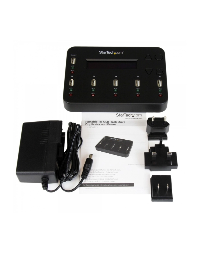 USB FLASH DRIVE 1:5 DUPLICATOR StarTech.com 1:5 USB Stick Kopierstation Duplizierer und Eraser - Flash Drive Kopierer mit Eraser/Sinitizer - 5fach USB 2.0 Kopierstation główny
