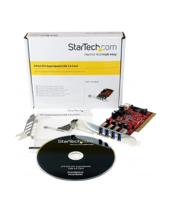 4 PORT PCI USB 3 ADAPTER CARD StarTech.com 4 Port USB 3.0 PCI Schnittstellenkarte - PCI SuperSpeed USB 3.0 Controller Karte - 2 x USB3.0 (Buchse) je 1x SATA/SP4 intern