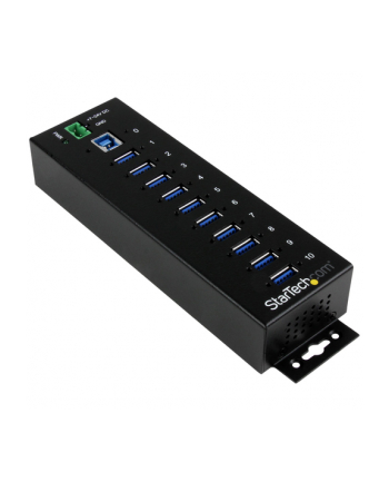 10 PORT INDUSTRIAL USB 3.0 HUB StarTech.com 10 Port Industrial USB 3.0 Hub - ESD and Surge Protection - DIN Rail or Surface-Mountable Metal Housing