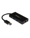 PORTABLE USB 3.0 HUB W/ GBE StarTech.com 3 Port USB 3.0 Hub mit Gigabit Ethernet Adapter aus Aluminum - Kompakter USB3 Hub mit GbE - nr 22