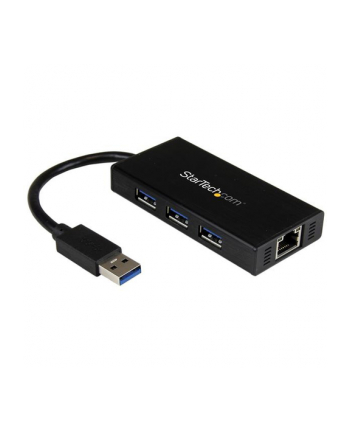 PORTABLE USB 3.0 HUB W/ GBE StarTech.com 3 Port USB 3.0 Hub mit Gigabit Ethernet Adapter aus Aluminum - Kompakter USB3 Hub mit GbE