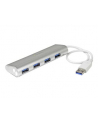 4 PORT PORTABLE USB 3.0 HUB StarTech.com 4 Port kompakter USB 3.0 Hub mit eingebautem Kabel - Aluminium USB Hub - Silber - nr 13