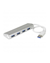 4 PORT PORTABLE USB 3.0 HUB StarTech.com 4 Port kompakter USB 3.0 Hub mit eingebautem Kabel - Aluminium USB Hub - Silber - nr 19