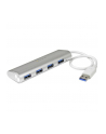 4 PORT PORTABLE USB 3.0 HUB StarTech.com 4 Port kompakter USB 3.0 Hub mit eingebautem Kabel - Aluminium USB Hub - Silber - nr 25