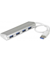 4 PORT PORTABLE USB 3.0 HUB StarTech.com 4 Port kompakter USB 3.0 Hub mit eingebautem Kabel - Aluminium USB Hub - Silber - nr 4