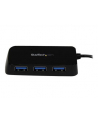 BLACK 4 PORT MINI USB 3.0 HUB StarTech.com 4 Port USB 3.0 SuperSpeed Hub - Schwarz - Portabler externer Mini USB Hub mit eingebautem Kabel - nr 17