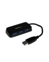 BLACK 4 PORT MINI USB 3.0 HUB StarTech.com 4 Port USB 3.0 SuperSpeed Hub - Schwarz - Portabler externer Mini USB Hub mit eingebautem Kabel - nr 1