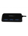 BLACK 4 PORT MINI USB 3.0 HUB StarTech.com 4 Port USB 3.0 SuperSpeed Hub - Schwarz - Portabler externer Mini USB Hub mit eingebautem Kabel - nr 20