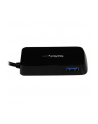 BLACK 4 PORT MINI USB 3.0 HUB StarTech.com 4 Port USB 3.0 SuperSpeed Hub - Schwarz - Portabler externer Mini USB Hub mit eingebautem Kabel - nr 25