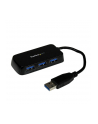 BLACK 4 PORT MINI USB 3.0 HUB StarTech.com 4 Port USB 3.0 SuperSpeed Hub - Schwarz - Portabler externer Mini USB Hub mit eingebautem Kabel - nr 28