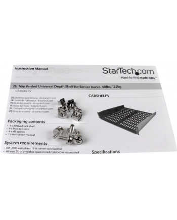 StarTech.com 2U 16 RACK MOUNT SHELF IN nr 2