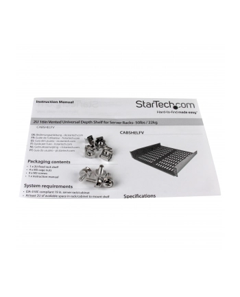 StarTech.com 2U 16 RACK MOUNT SHELF IN nr 1