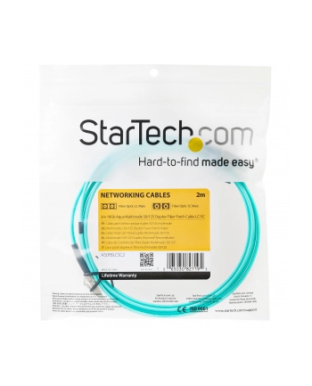 2M AQUA FIBER PATCH CABLE StarTech.com 2 m 10 GB Aqua Multimode 50/125 Duplex LSZH LWL-Patchkabel LC - LC - Glasfaser Netzwerkkabel nr 1