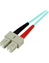 2M AQUA FIBER PATCH CABLE StarTech.com 2 m 10 GB Aqua Multimode 50/125 Duplex LSZH LWL-Patchkabel LC - SC - Glasfaser Netzwerkkabel - nr 17