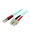2M AQUA FIBER PATCH CABLE StarTech.com 2 m 10 GB Aqua Multimode 50/125 Duplex LSZH LWL-Patchkabel LC - SC - Glasfaser Netzwerkkabel - nr 5