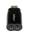 USB AUDIO ADAPTER StarTech.com USB Audio Adapter - USB auf Soundkarte in Schwarz - Soundcard mit USB (Stecker) und 2x 3,5mm Klinke - nr 24