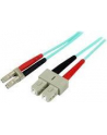 2M AQUA FIBER PATCH CABLE StarTech.com 2 m 10 GB Aqua Multimode 50/125 Duplex LSZH LWL-Patchkabel LC - SC - Glasfaser Netzwerkkabel - nr 10