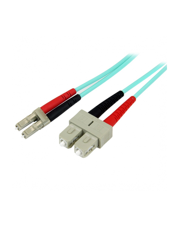 2M AQUA FIBER PATCH CABLE StarTech.com 2 m 10 GB Aqua Multimode 50/125 Duplex LSZH LWL-Patchkabel LC - SC - Glasfaser Netzwerkkabel główny