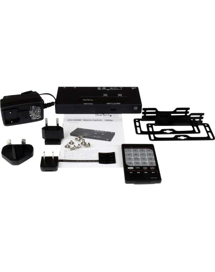 2X2 HDMI MATRIX AUTO SWITCH StarTech.com 2x2 Port HMDI Switch/Verteiler - Automatische Umschaltung mit Fernbedienung - 1080p - 2 In 2 Out HDMI Auto Switch/Umschalter główny