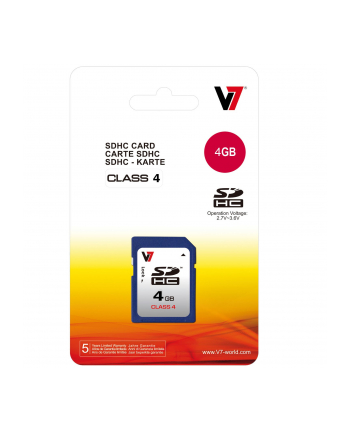 V7 SD CARD 4GB SDHC CL4 RETAIL