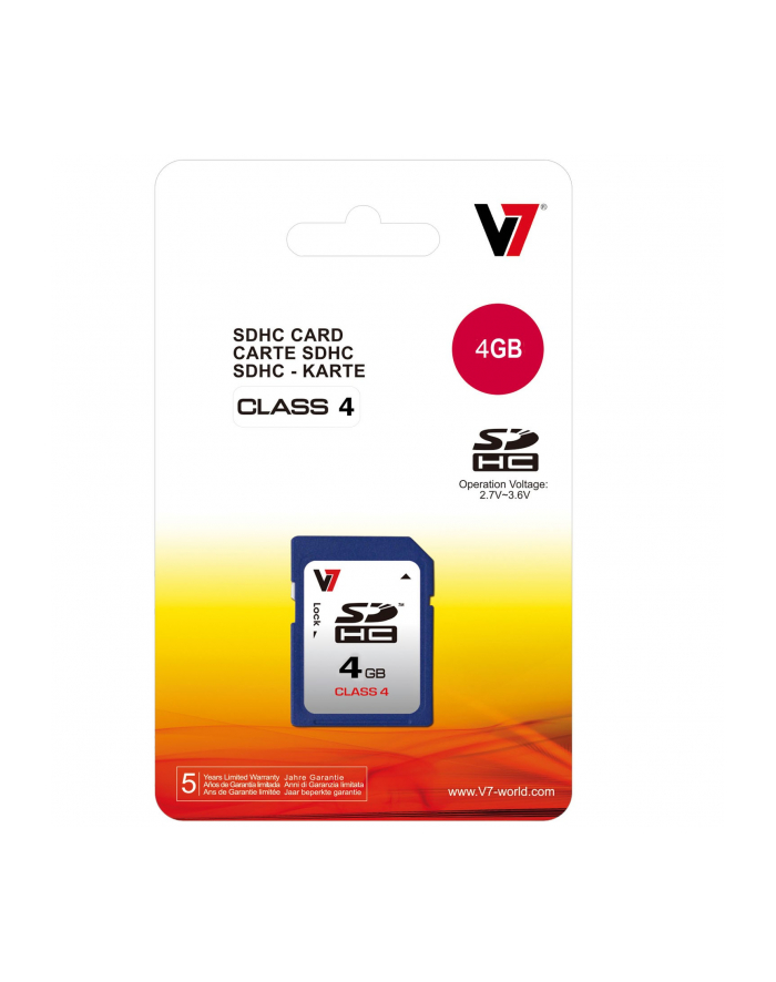 V7 SD CARD 4GB SDHC CL4 RETAIL główny