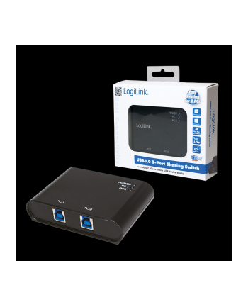 LogiLink Przełącznik 2xUSB3.0, czarny