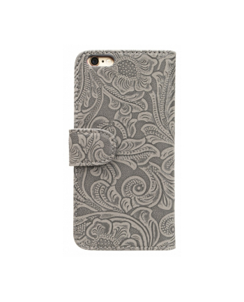 Etui walletcase iPhone 6/6S Plus skóra szare/różowe