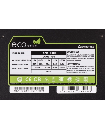 GPE-600S 600W ATX-12V, box nr 1