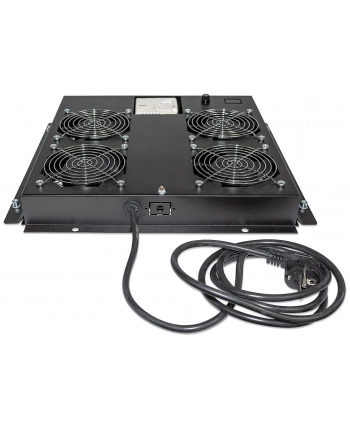 Intellinet Panel wentylacyjny 4W z termostatem i kablem do szafy 19'' czarny