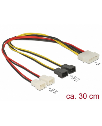 Kabel zasilający Delock Molex 4 pin - 4x 2 pin do wentylatora 30cm