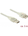 Przedłużacz USB Delock AM-AF USB 2.0 3m ferryt przezroczysty - nr 11