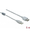 Przedłużacz USB Delock AM-AF USB 2.0 5m ferryt przezroczysty - nr 12