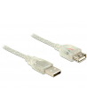 Przedłużacz USB Delock AM-AF USB 2.0 5m ferryt przezroczysty - nr 1