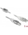 Kabel USB Delock AM-BM USB 2.0 5m przezroczysty - nr 15
