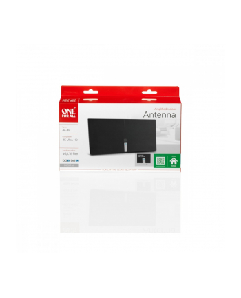 ANTENA wewnętrzna SV 9430 ze wzmacniaczem 45 dB, do 25 km od nadajnika, czarna / ONE FOR ALL