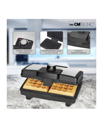 Clatronic Gofrownica 800W czarny-inox             WA 3606 nr 1